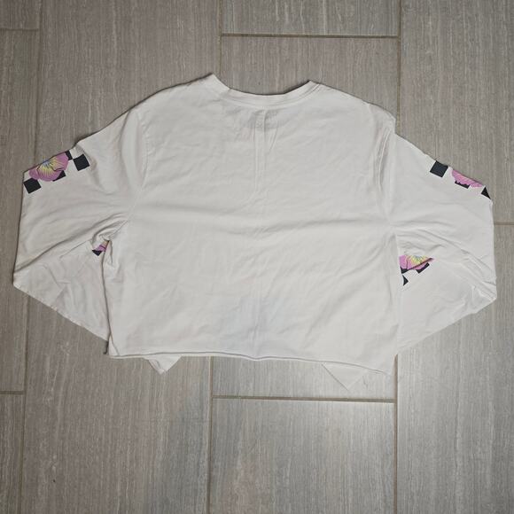 VANS BLOOM CHECKZ BOYFRIEND LONG SLEEVE CROPPED TEE XL - Picture 9 of 9